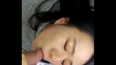 Pretty chinese girl blowage technique is too good, cannon can not help but directly mixes up