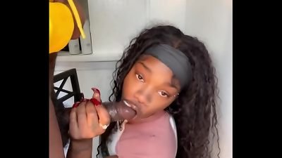 11 inch INCH pecker STEPBROTHER GETS deep throat FROM EVIL ensues KEISHA MINAJ (CUMSHOT)