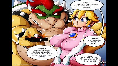 supah Mario goddess Peach Pt. 1 - The queen is being ravaged in the bootie by Bowser while Mario is struggling to get to her || animation animation Parody porn hardcore