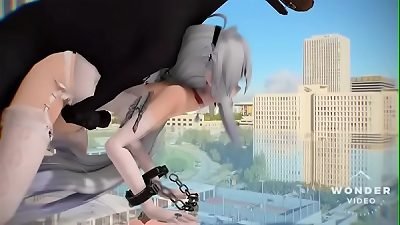 Kimonomini gets plumbed by dog